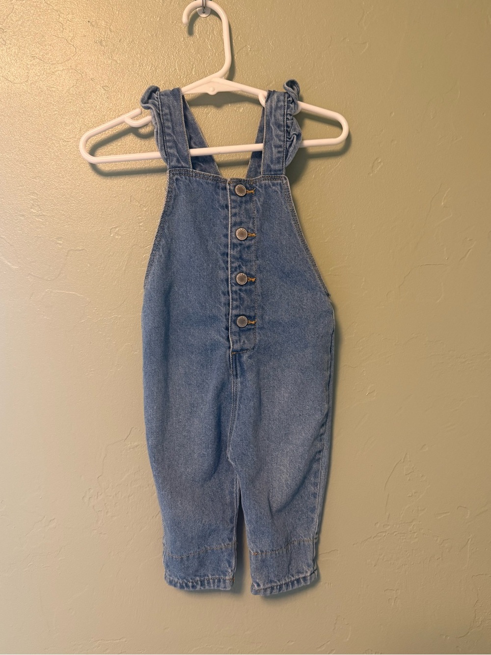 Zara baby denim ruffle overalls size 6-9 months